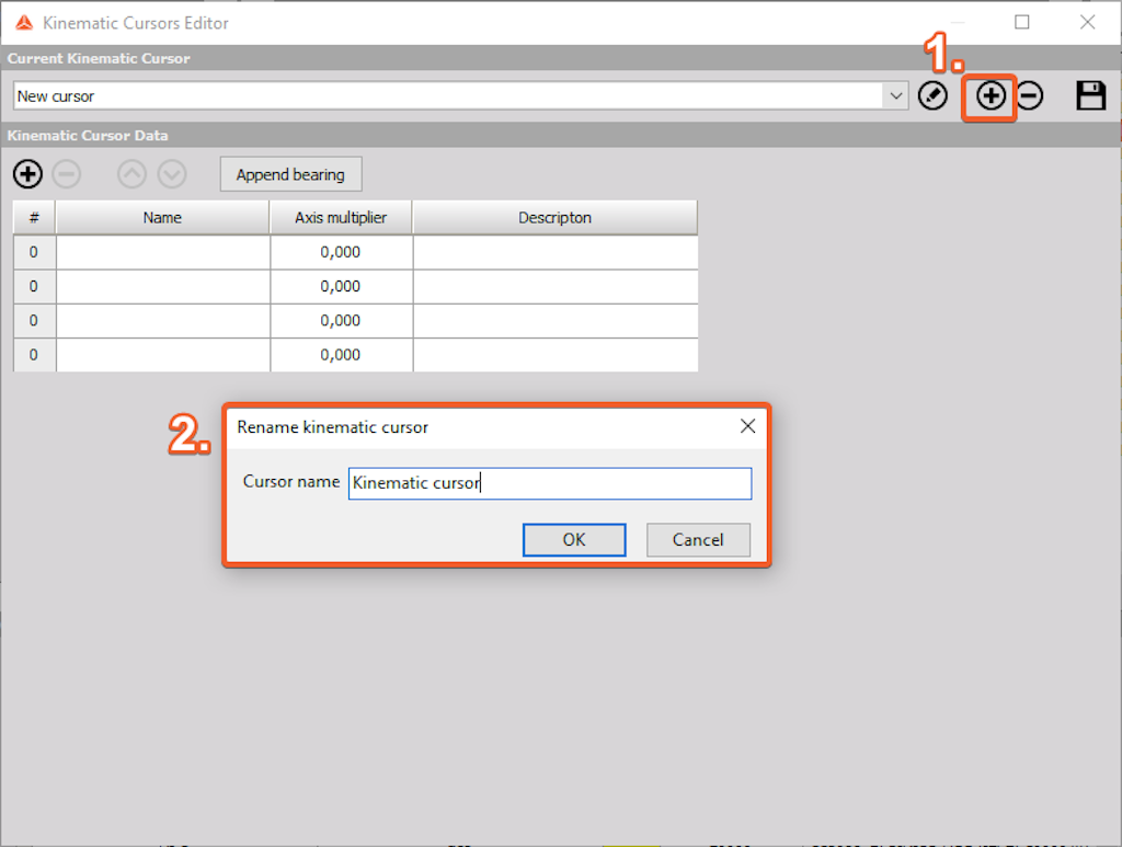 Adding a new Kinematic cursor.
