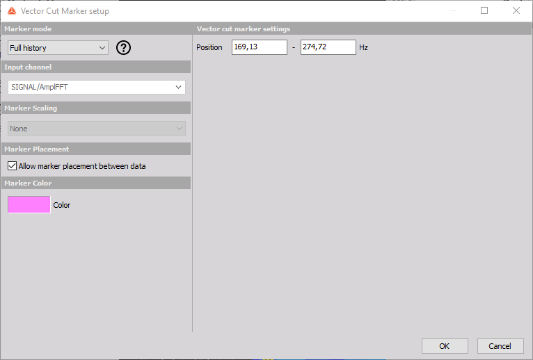 In the image, we can see the Vector cut marker settings. In the image, we can see the Vector cut marker settings.