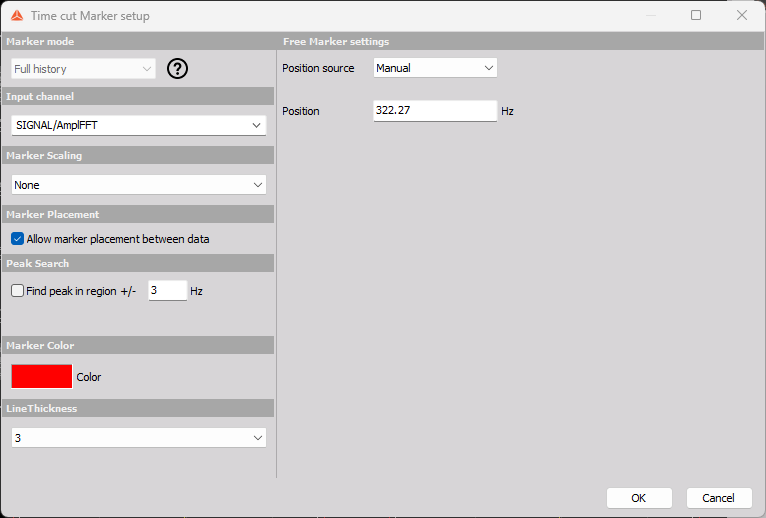 The image shows the Time cut marker setup. The image shows the Time cut marker setup.