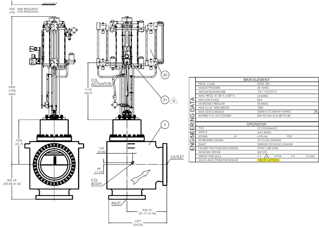 Figure 2. The anti-surge valve UV-114020 ASV Data Sheet.