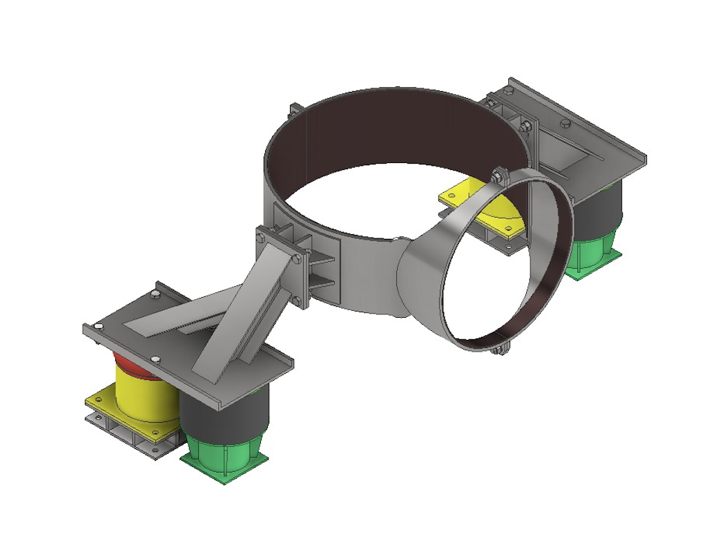 Figure 8. Design of valve support Option 2 – Support weight 530 Kg.