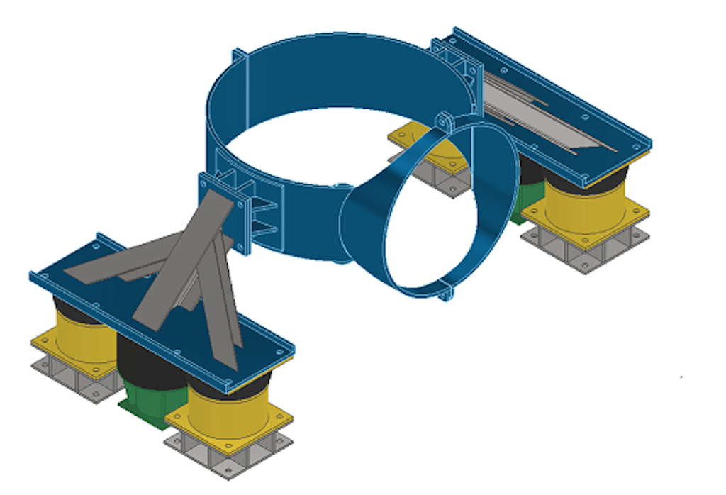 Figure 9. Design of valve support Option 3 – Support weight 592 Kg.