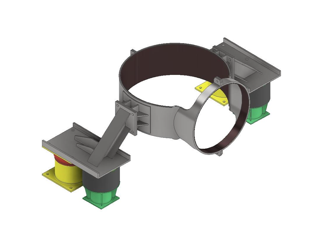 Figure 7. Design of valve support Option 1 – Support weight 560 Kg.