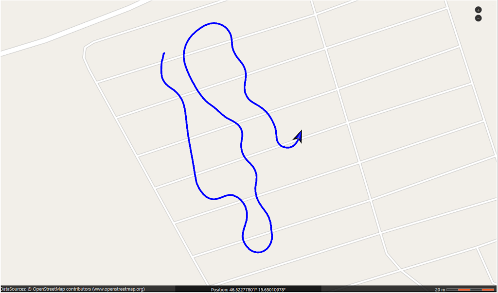 Figure 13. GPS tracking of the race car’s route.