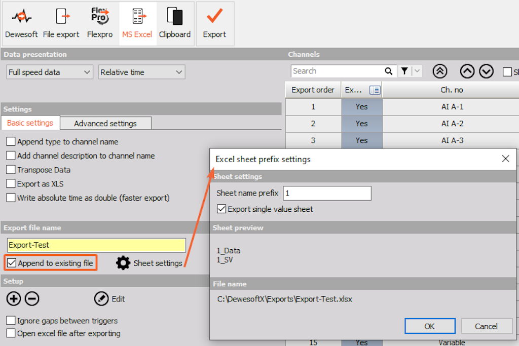 Neue Funktionalität in der Registerkarte „MS Excel“