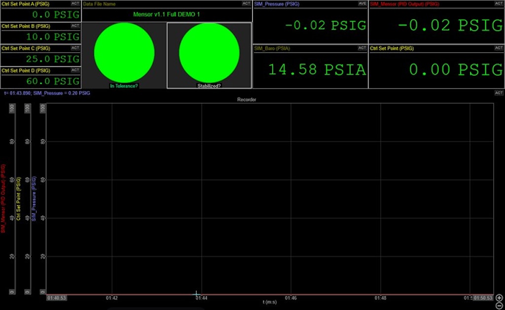 Custom display built-in DewesoftX to capture critical data from calibration.