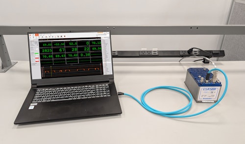 Direct Ethernet connection between Scanivalve DSA-5000 and a Windows computer running DewesoftX DAQ software.