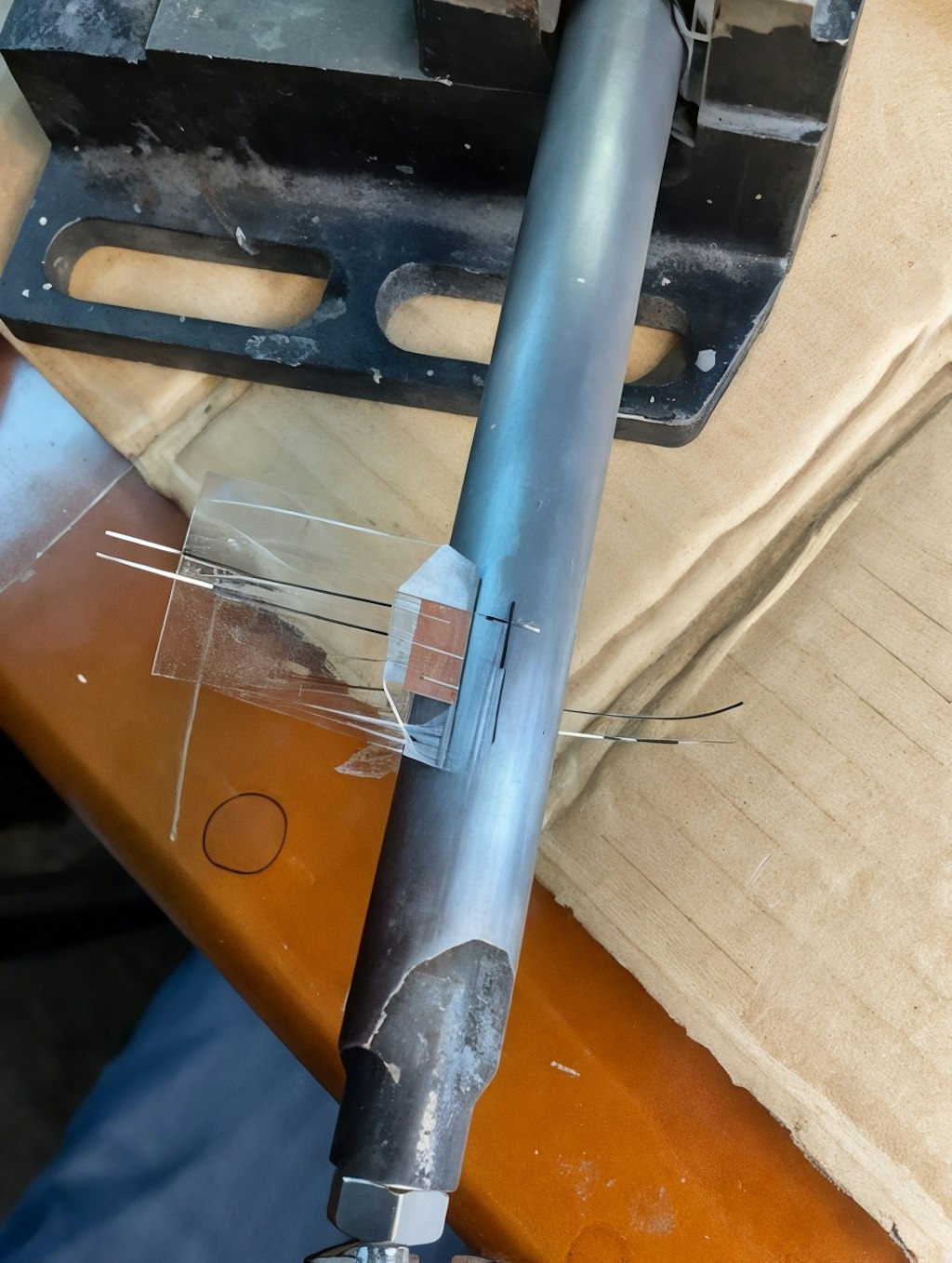 Figure 7. Gluing of the Strain Gauge.