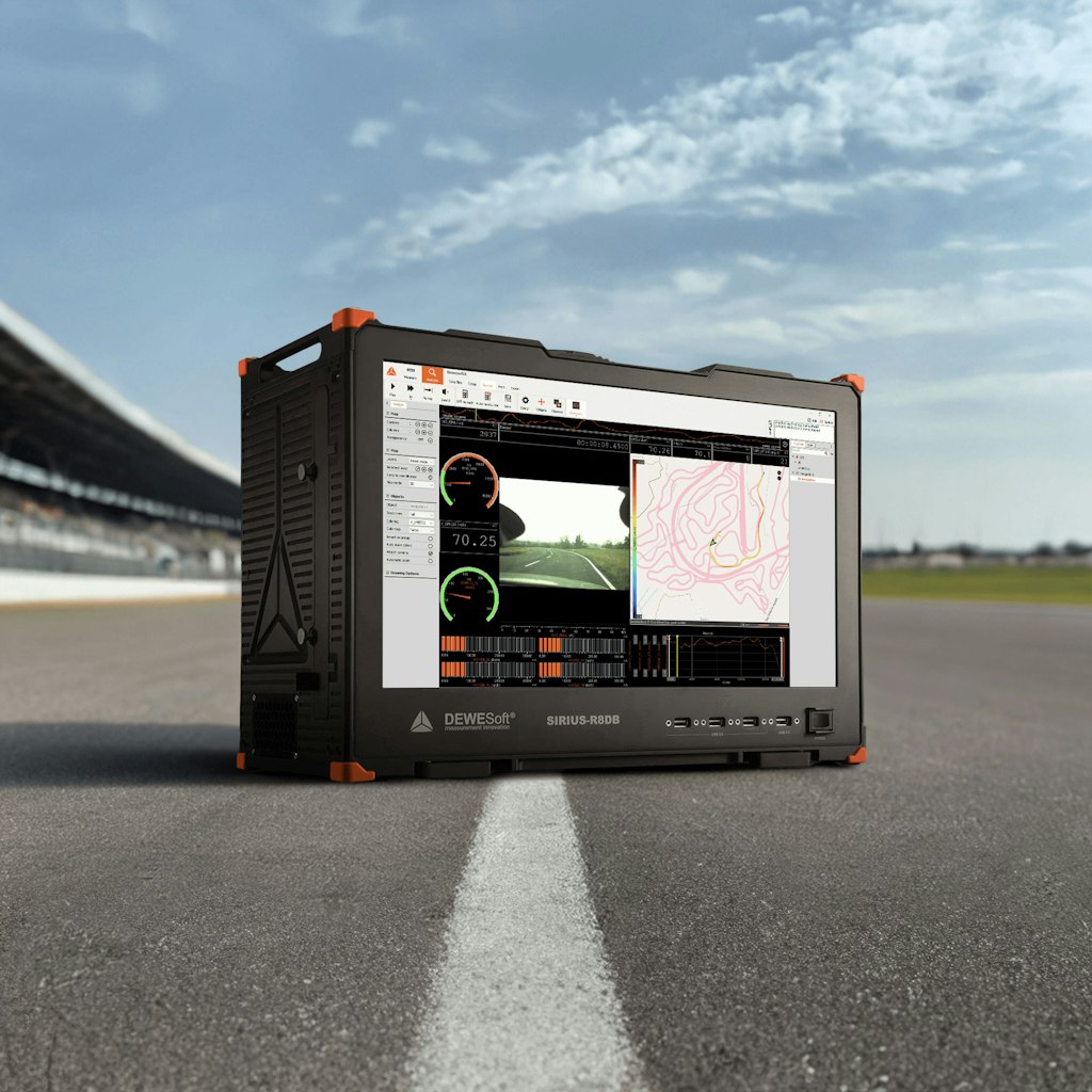 A SIRIUS R8DB replaying data from a test drive. 