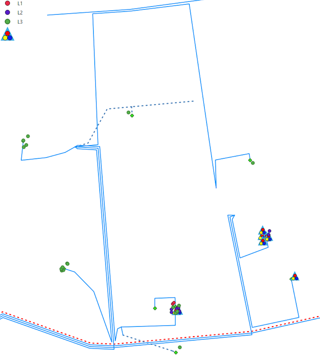 Figure 10: GIS with customers and electrical phase information