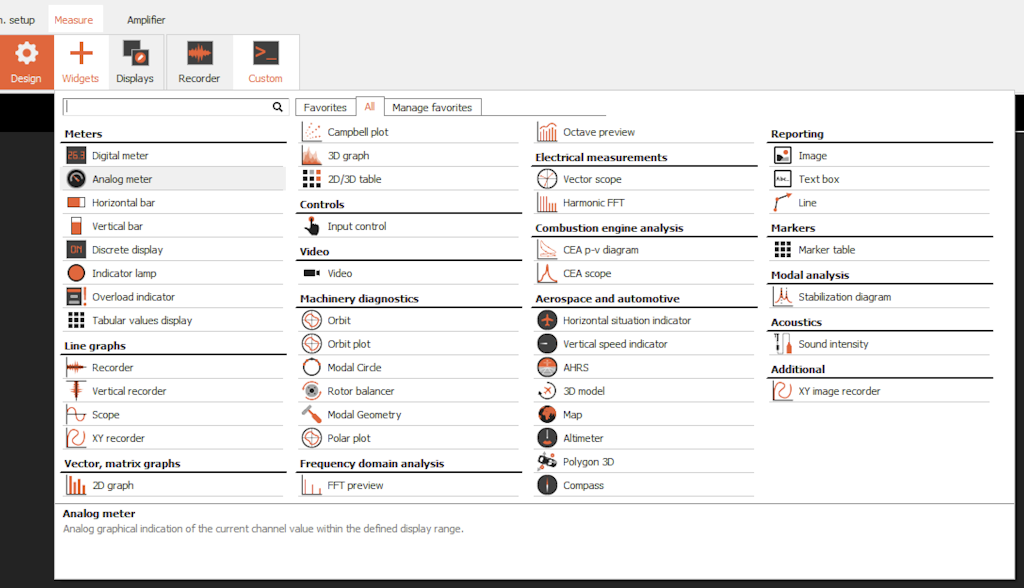Figura 10. Tela de seleção de widgets