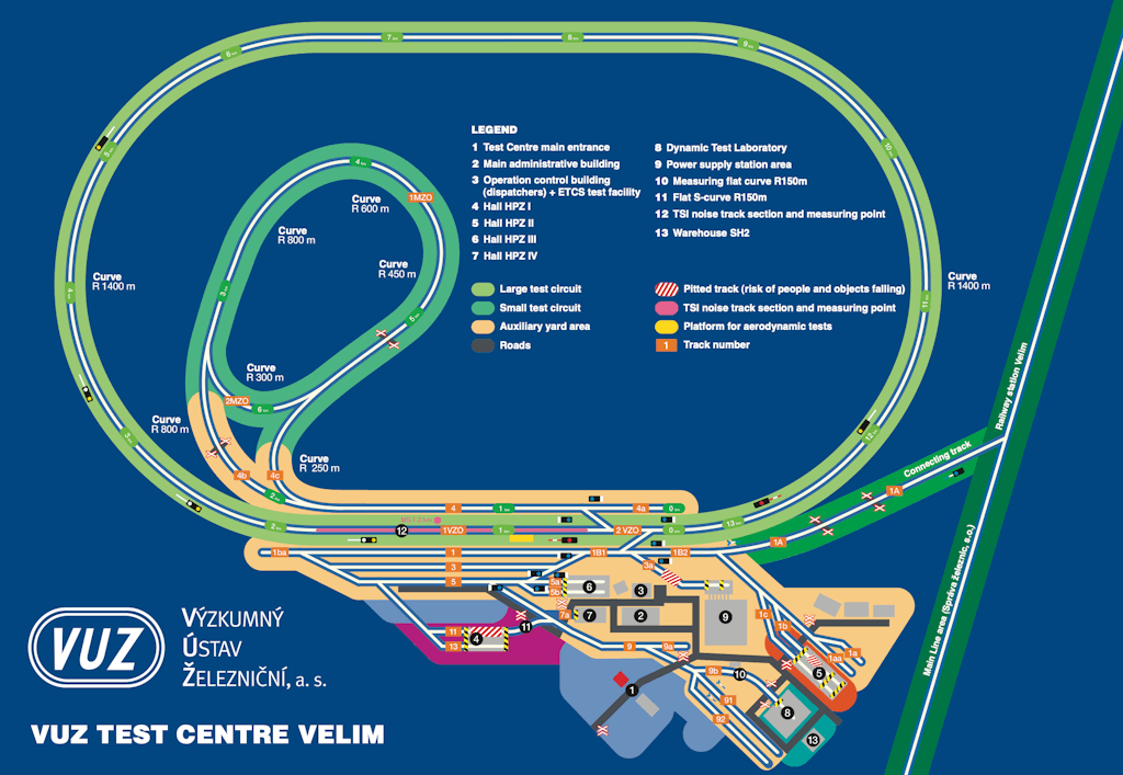 Figure 1: Plan of the VUZ Test Center in Velim.