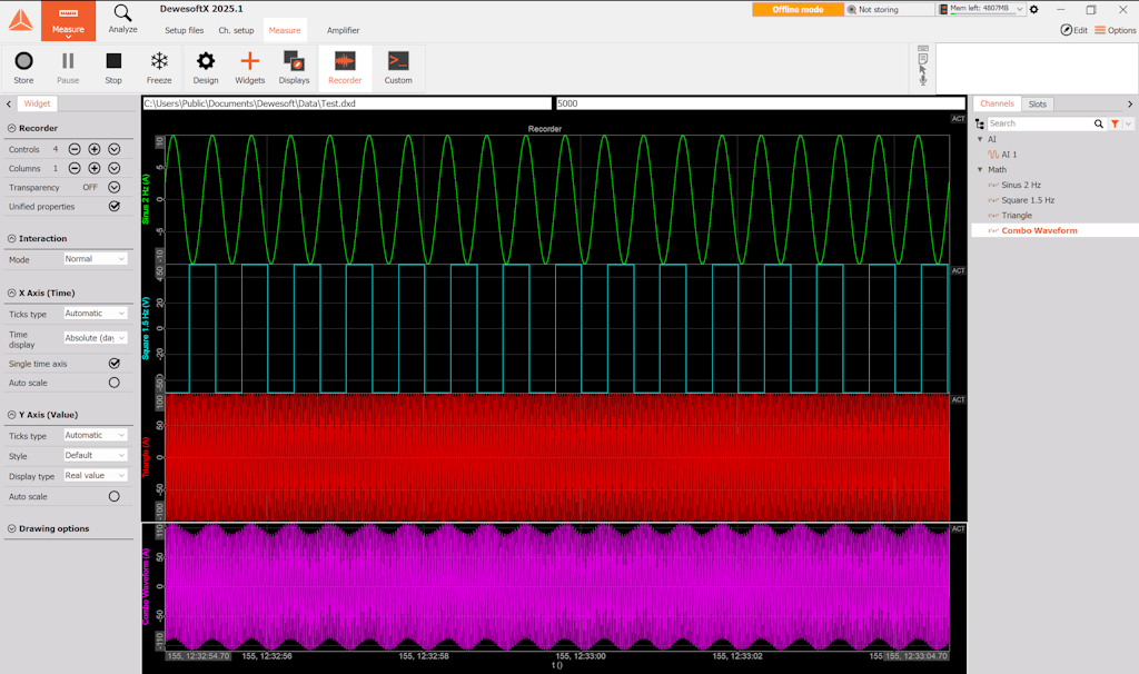 Windarab Basic Math Channels Learn DewesoftX Without DAQ Hardware | Dewesoft
