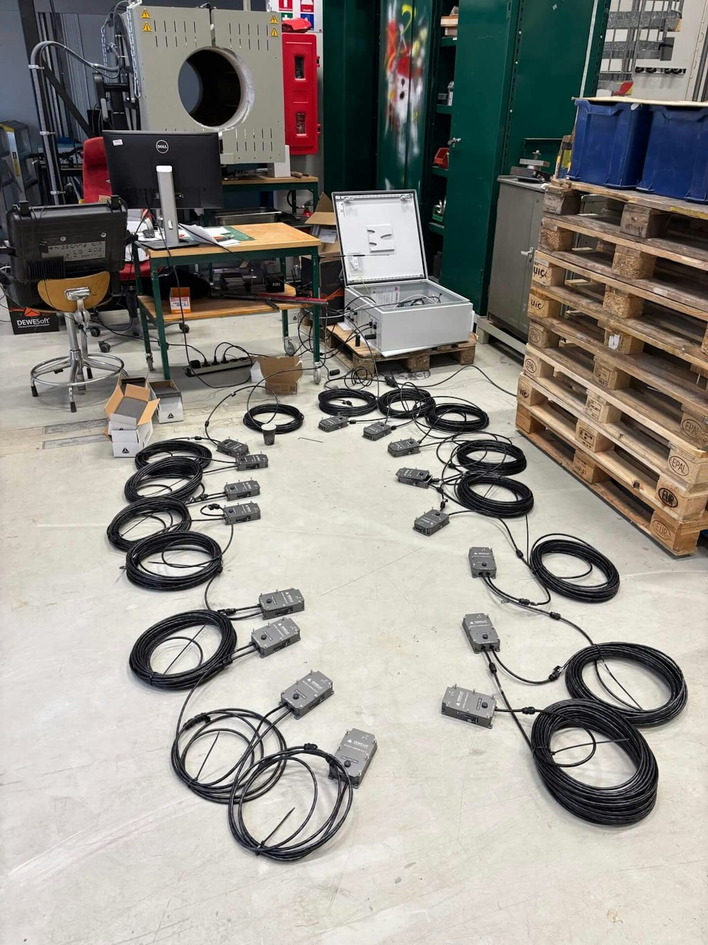 Figure 13. The accelerometers in the lab before the installation.