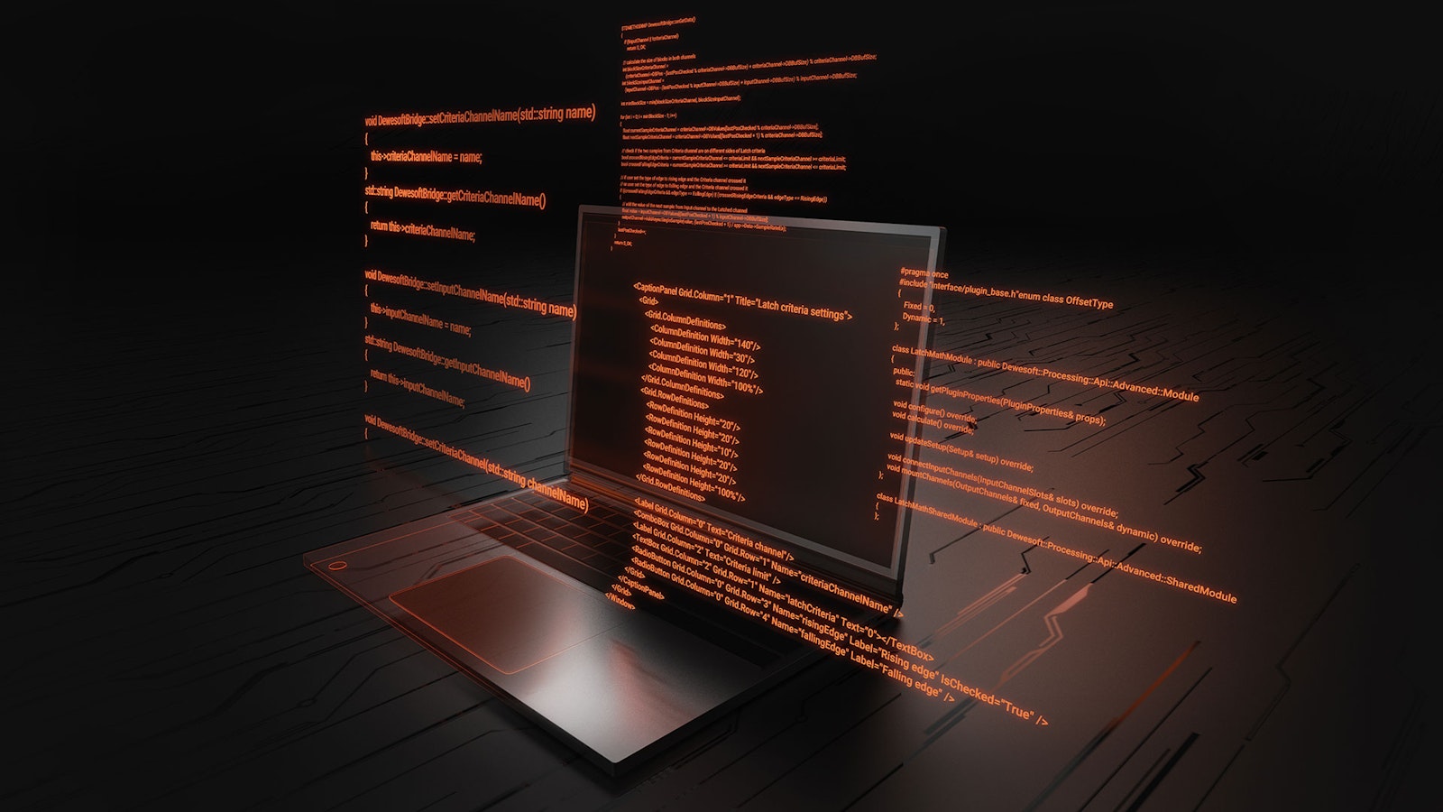 Laptop showing code over the screen