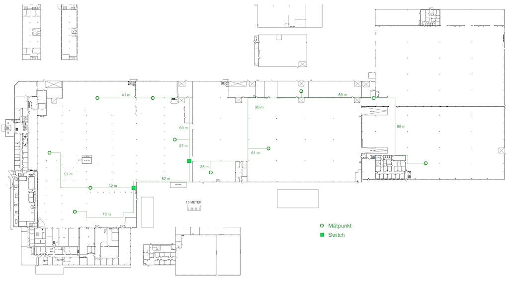 Figure 1. Layout of the strain gauges for the roof monitoring system of Swegon.