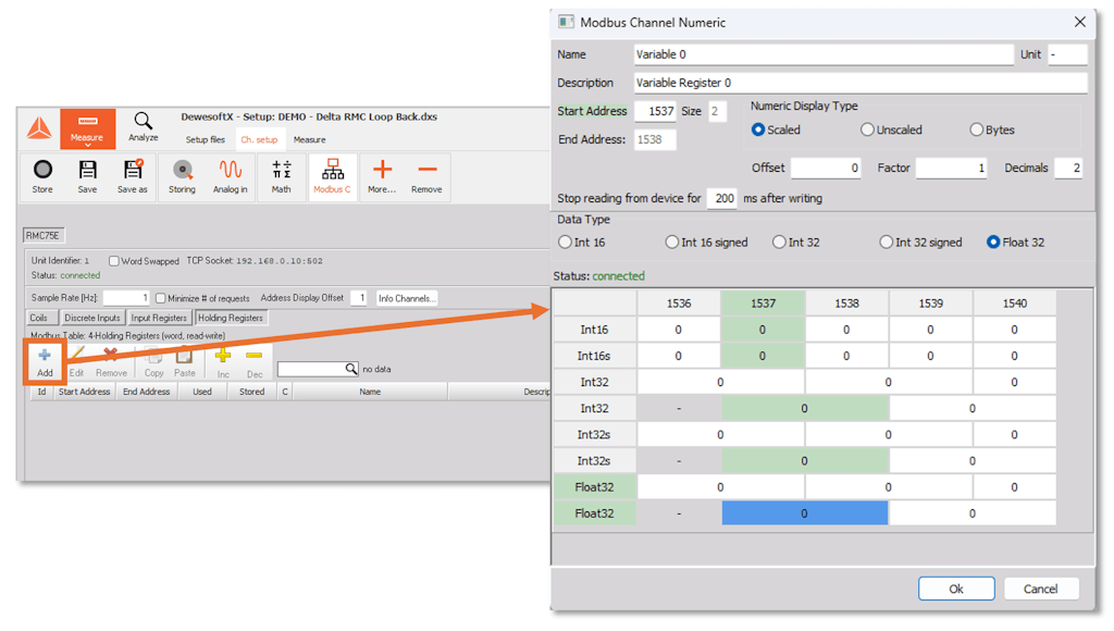 Adding a Modbus register to the module