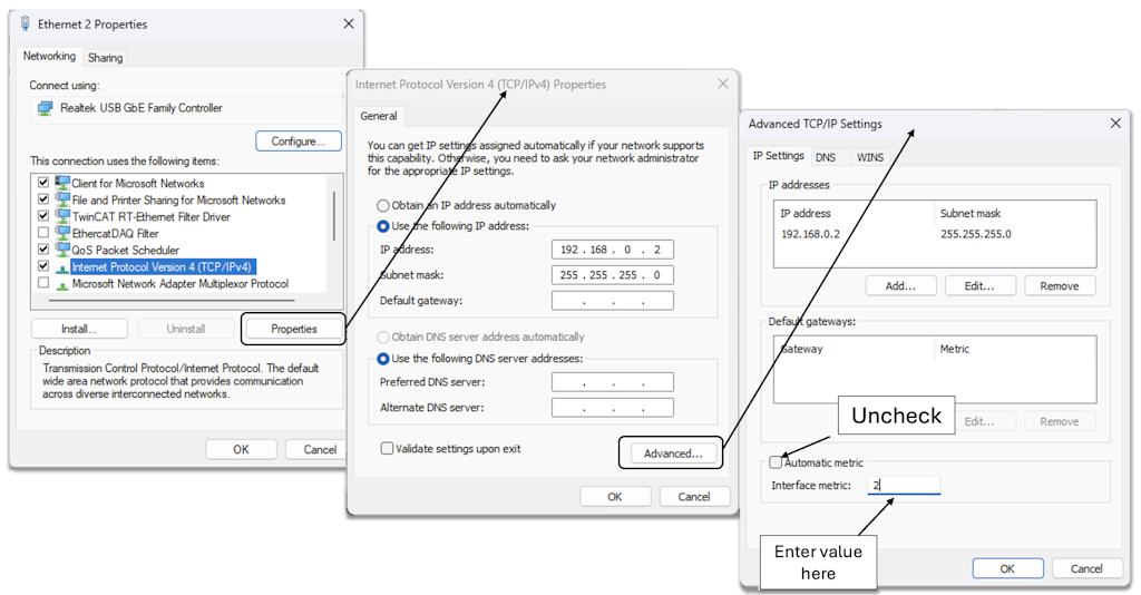 Adjusting the IP settings