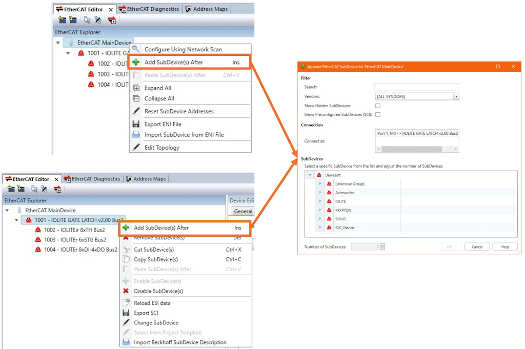 Manually Adding SubDevices to the EtherCAT chain (9)
