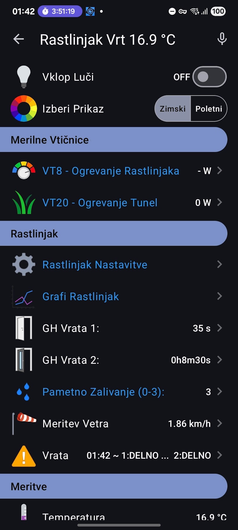 The openHAB application with measurements from the greenhouse. The openHAB application with measurements from the greenhouse.
