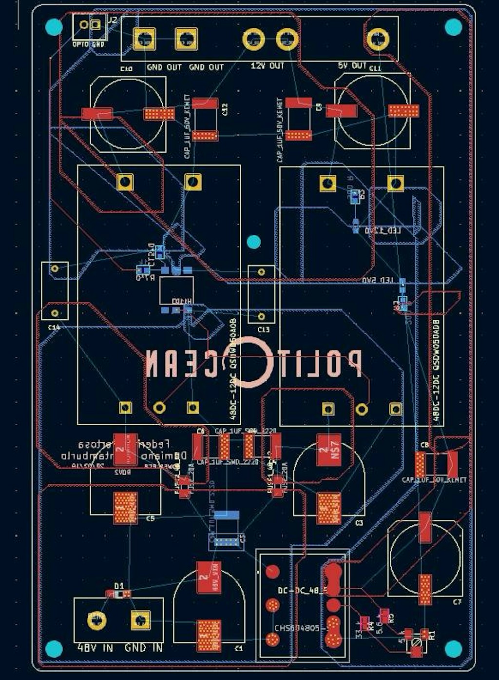The AIDA power board design.