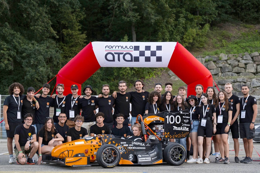 The E-Team Squadra Corse during the Formula SAE event race at Varano de’ Melegari.