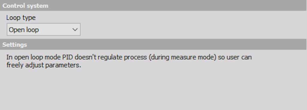 Open loop type Control system
