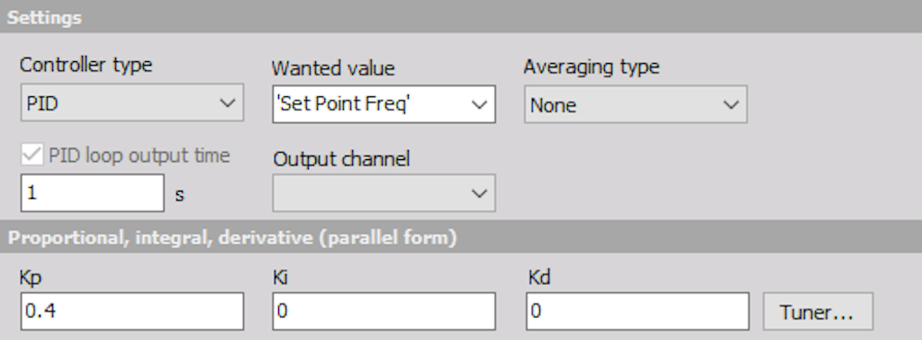 Only set the P gain to a value from which you will then increase it to find the ultimate gain