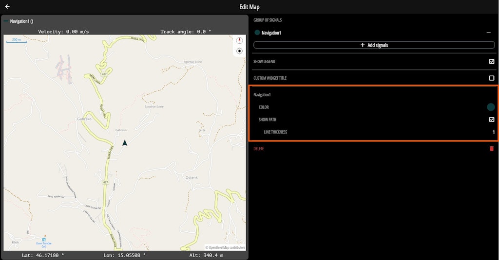 Map channel settings