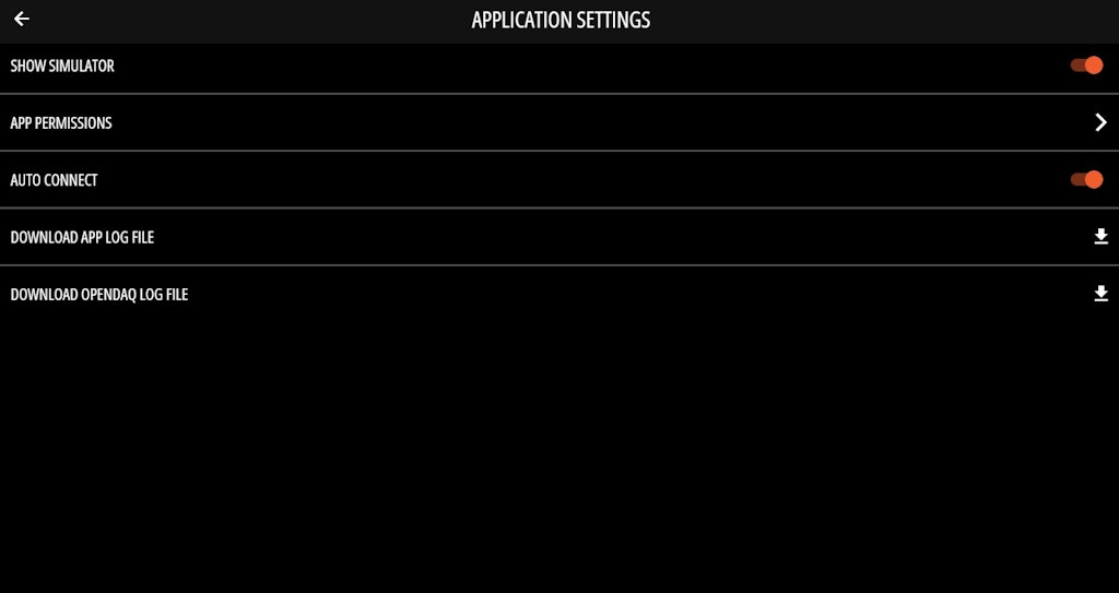 Application settings