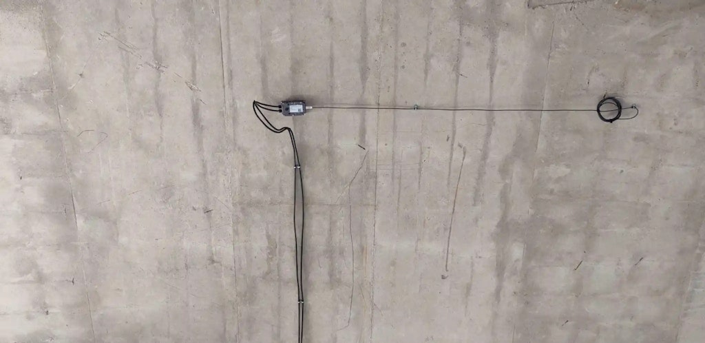 Figure 1. IOLITEiw-3xMEMS-ACC-8g-T module attached to the soffit of a bridge deck.
