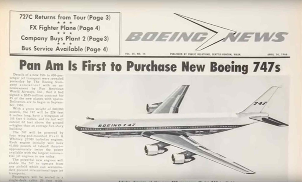Boeings Firmenzeitung nach der Pan-Am-Bestellung, 14. April 1966