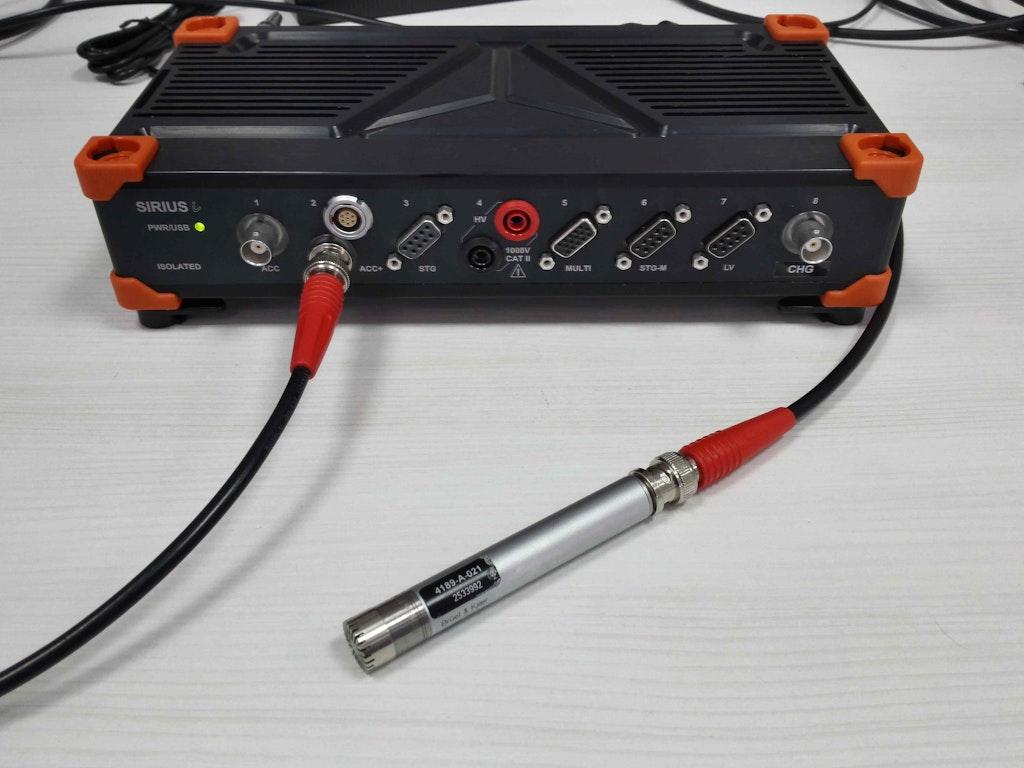 Condenser microphone connected to SIRIUS DAQ device