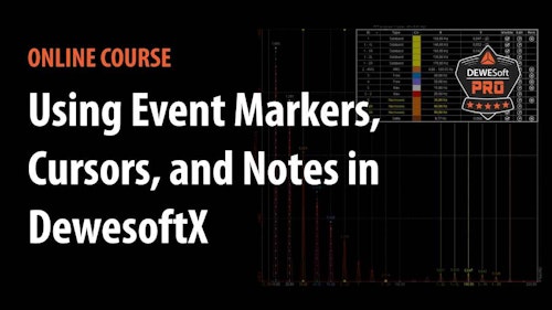 using event markers cursors and notes in dewesoft