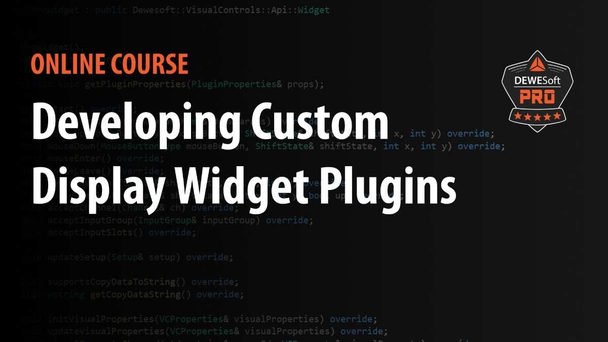 Widget Training Custom Display Widget Plugin for DewesoftX – Online Course