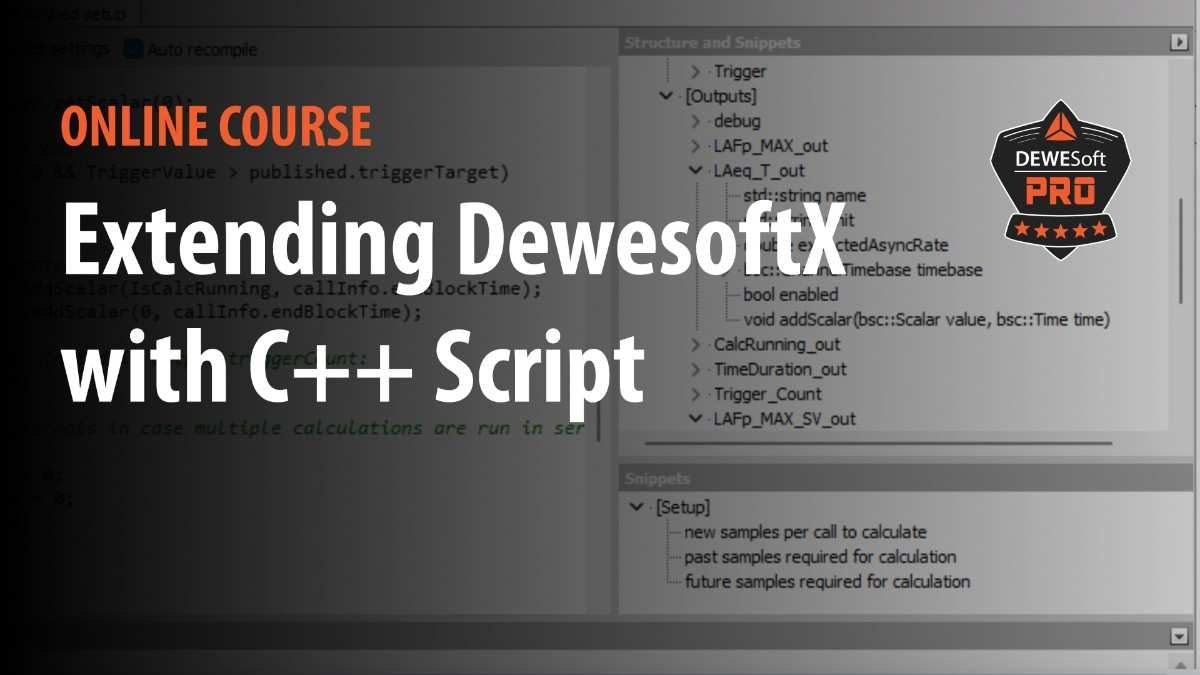 Extending DewesoftX with C++ Script – Online Course