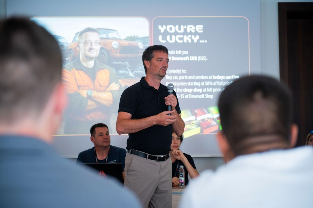 Dewesoft president Dr. Jure Knez welcomes students to a week of innovation and teamwork