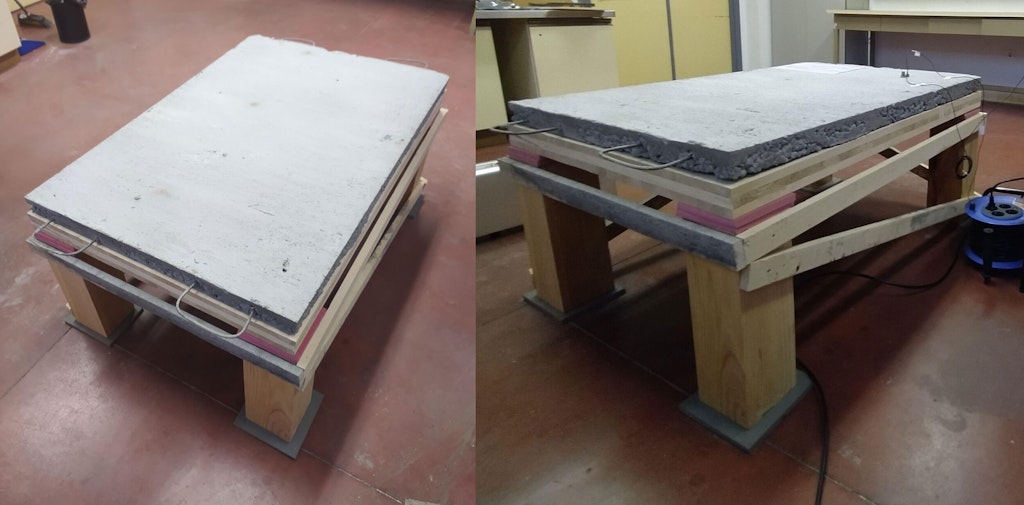 The system used to develop the method involved small-sized mock-ups on a support structure.