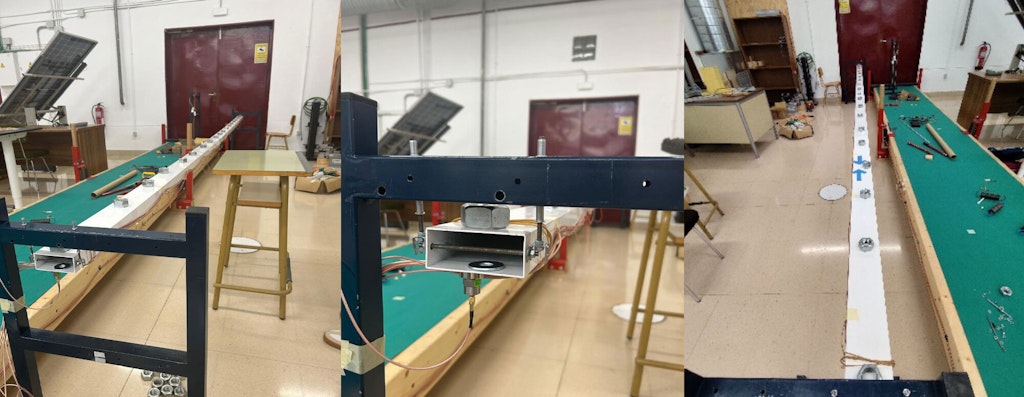 The simply supported aluminum beam under study