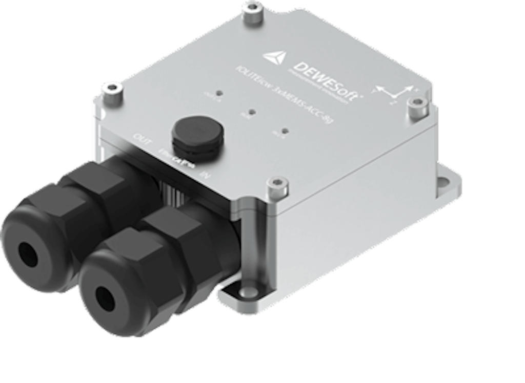 Datenerfassungsmodul IOLITEd-3xMEMS mit Messverstärker und integriertem dreiachsigen MEMS-Beschleunigungssensor