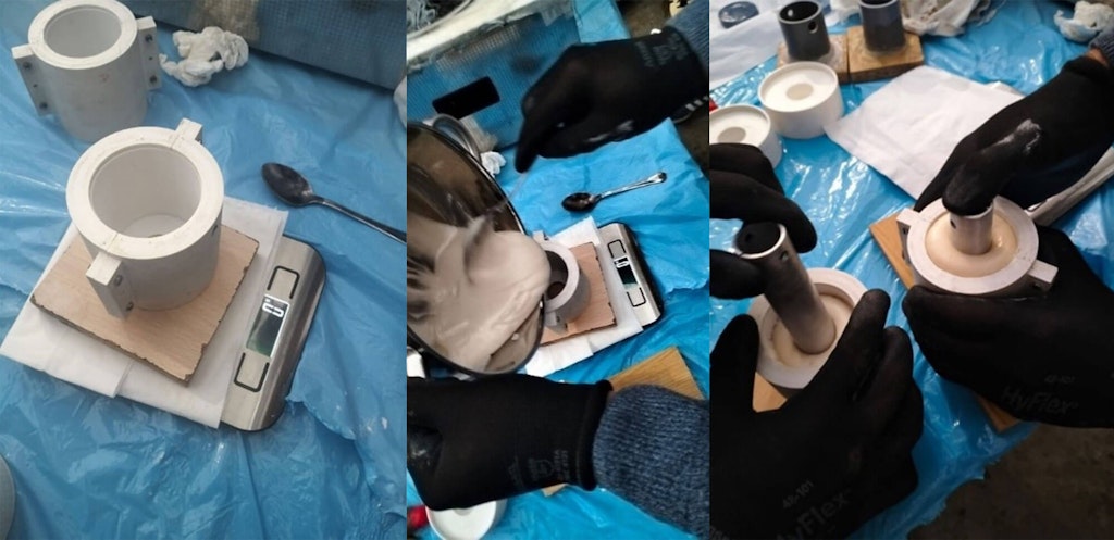 Molding of KNSB-65/35 propellant.