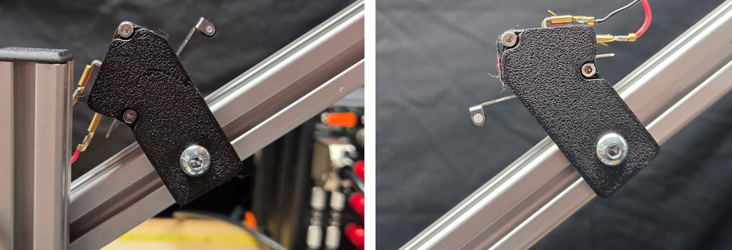 Left: lower limit switch. Right: upper limit switch.