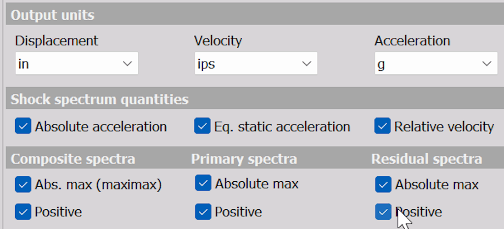 Select between all available units for SRS results. Select between all available units for SRS results.