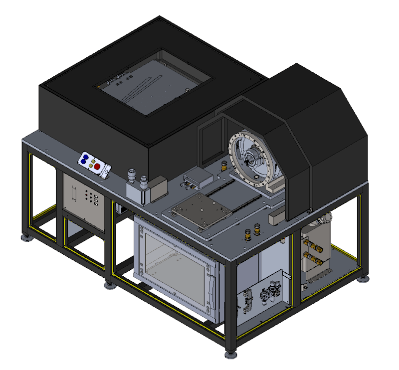 3D Rendering of a Mavel 300-400kW eMotor dyno test bench.