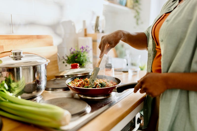 Woman Cooking Healthy Food