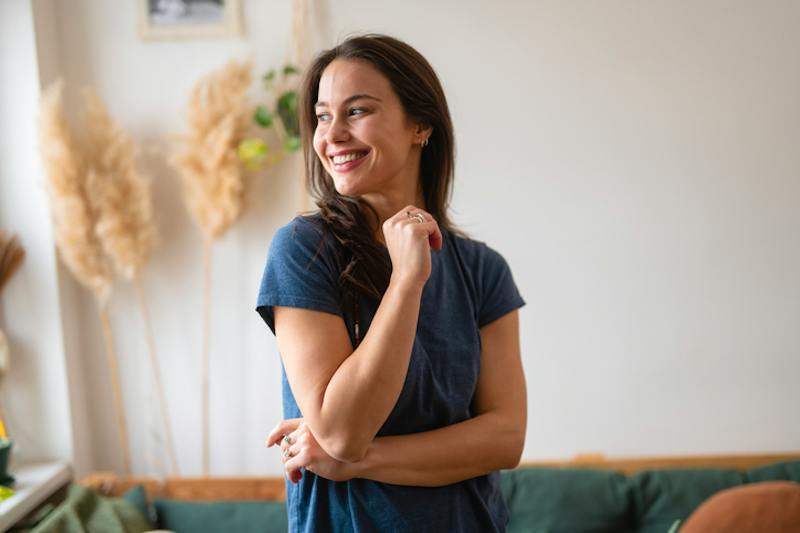 Woman smiling