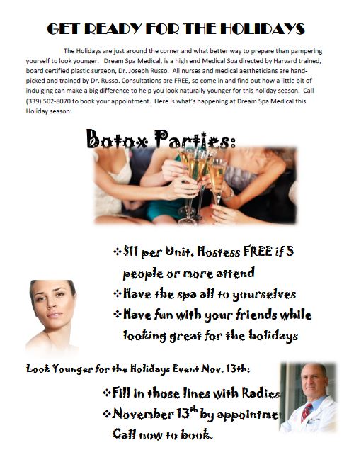 Dream Spa Medical Blog | Botox Party for the Holidays - Canton, MA