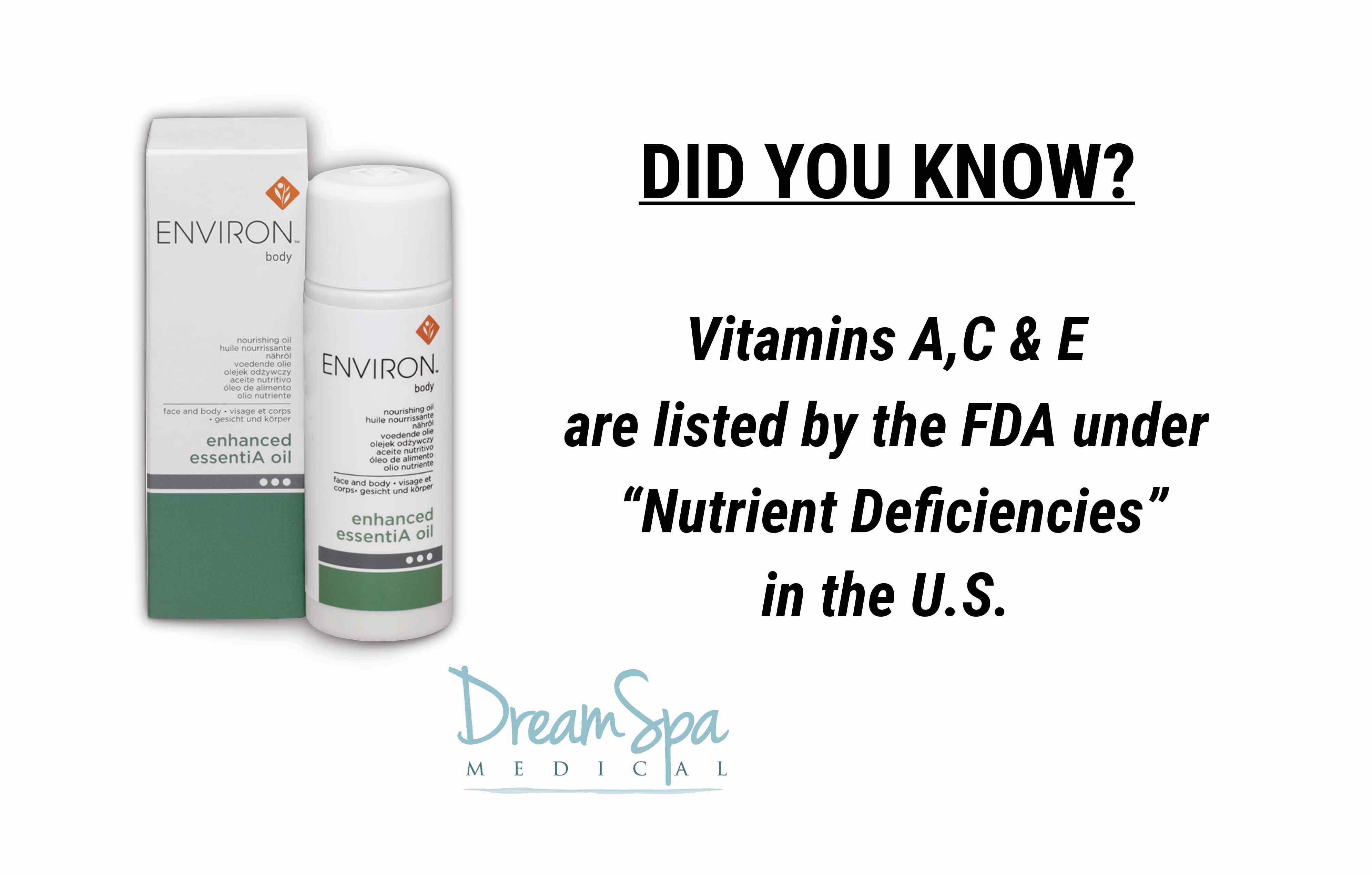 Dream Spa Medical Blog | Vitamins A, C & E are Listed under Nutrient Deficiencies in US
