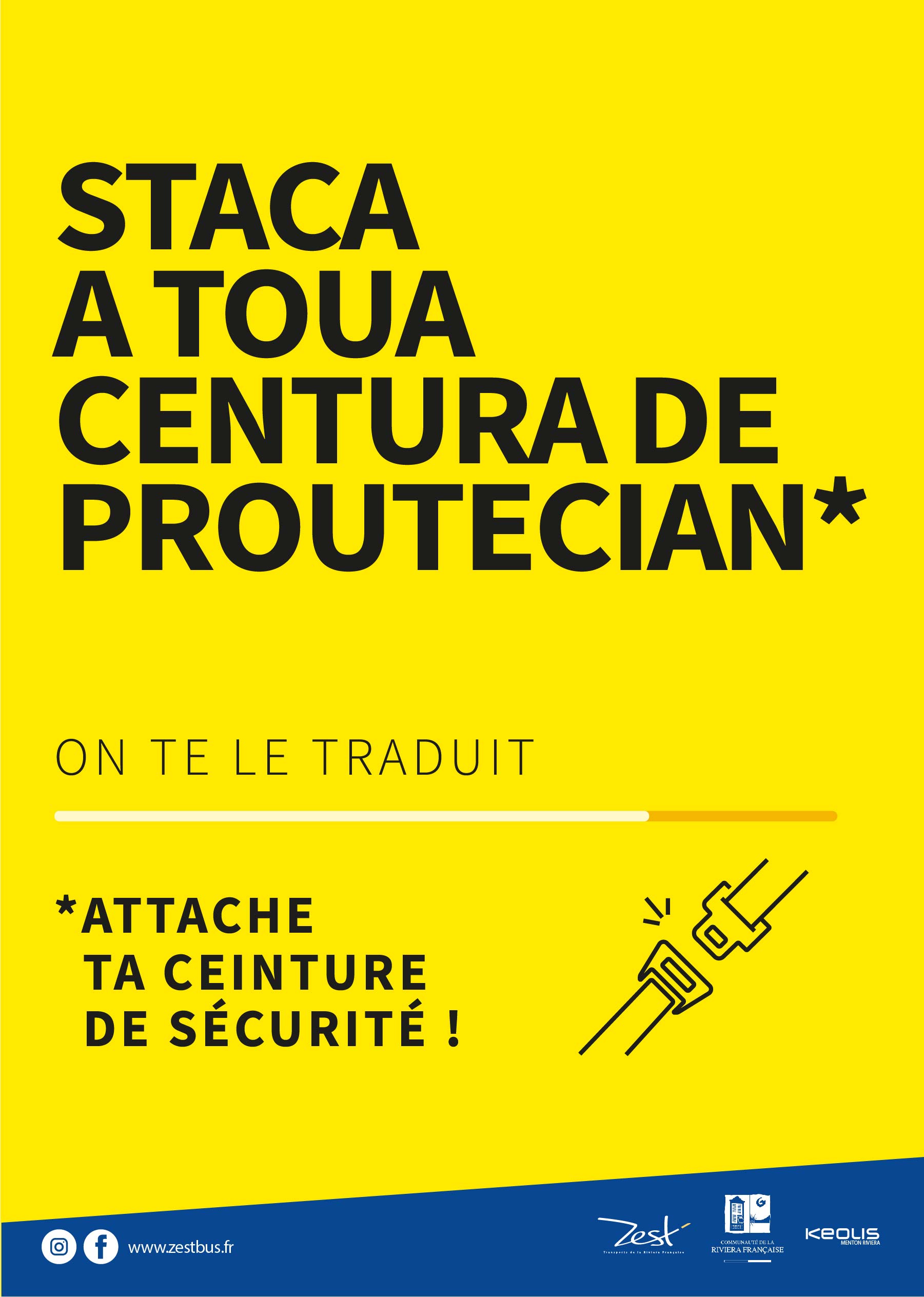 Affiche sécurité attacher sa ceinture