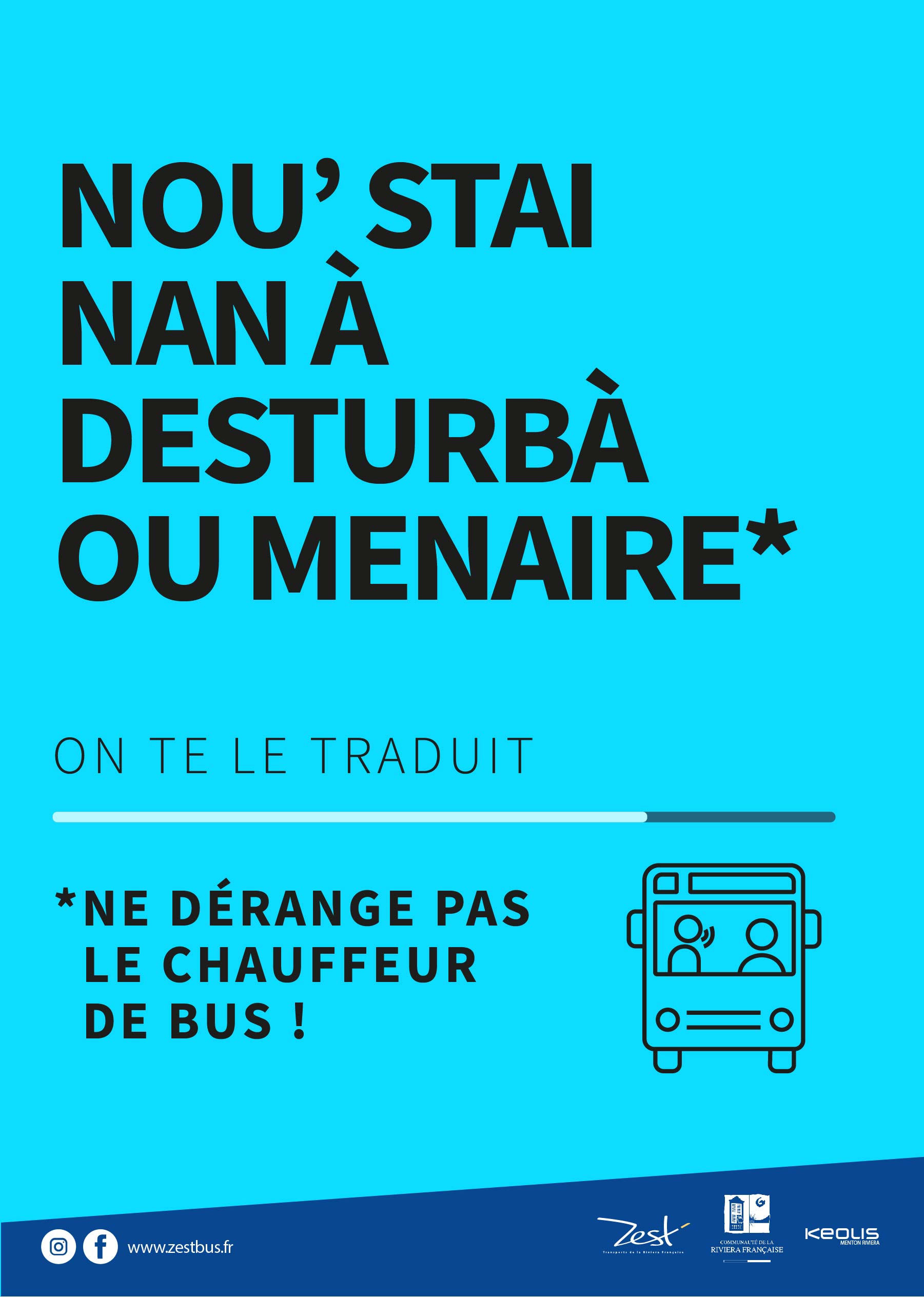 Affiche sécurité ne pas déranger le chauffeur